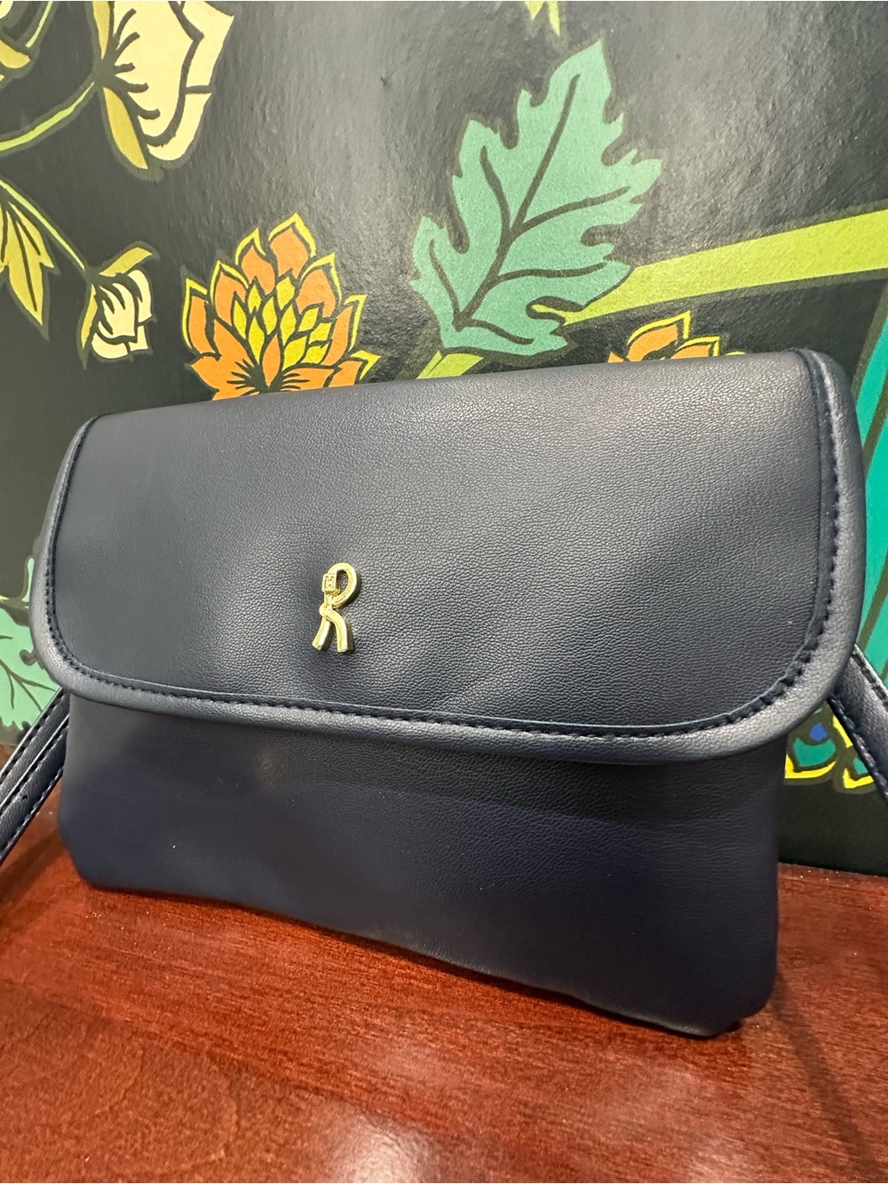 Roberta di Camerino Navy Leather Crossbody Bag & Matching Coin Purse 2-Piece Set - Picture 3 of 15